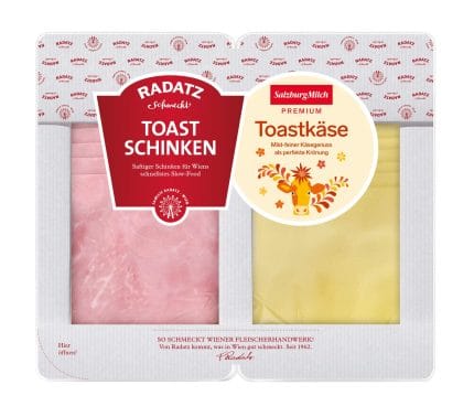 Sunca si Cascaval feliate, pentru toast. 2 x 90 g. Preț per pachet (180 g)